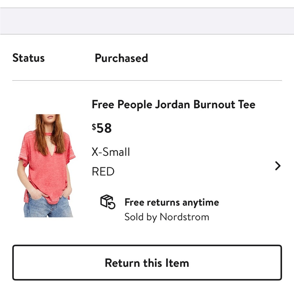 Free People Jordan Burnout Red Tee
